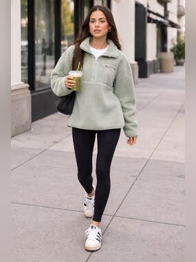 Threadbare Sherpa Zip Pull-over Size S